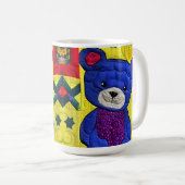 Little Blue Teddy Bear Quilt like Design Kaffeetasse (VorderseiteRechts)
