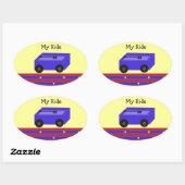 LIttle Blue Wagon Ovaler Aufkleber (Blatt)