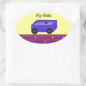 LIttle Blue Wagon Ovaler Aufkleber (Tasche)