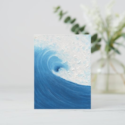 Little Blue Wave Postkarte (Stehend Vorderseite)