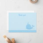 Little Blue Whale Flat Vielen Dank Mitteilungskarte (Vorderseite/Rückseite Beispiel)