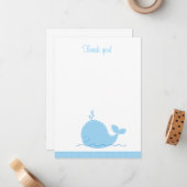 Little Blue Whale Flat Vielen Dank Mitteilungskarte (Vorderseite/Rückseite Beispiel)