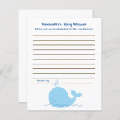 Little Blue Whale Flyer Babyduschratenkarte (Vorne/Hinten)