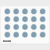 Little Blume Blue Chic Hochzeitsticker Runder Aufkleber (Blatt)