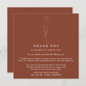 Little Blume Boho Terracotta Vielen Dank Einladung (Vorne/Hinten)