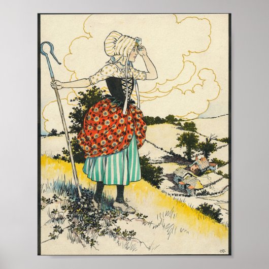 Little Bo Peep by Charles Folkard Poster (Vorne)