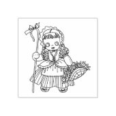 little bo peep doll girl flower basket art gummistempel (Prägung)