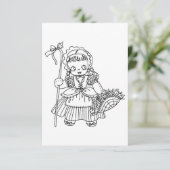 Little Bo Peep Girl Puppenkunstseite Dankeskarte (Stehend Vorderseite)