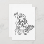 Little Bo Peep Girl Puppenkunstseite Dankeskarte (Vorne/Hinten)