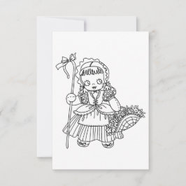 Little Bo Peep Girl Puppenkunstseite Dankeskarte