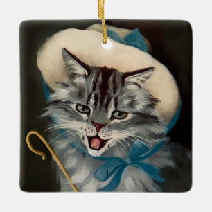 „Little Bo-Peep“-Katzenkunst von GL Barnes Keramikornament