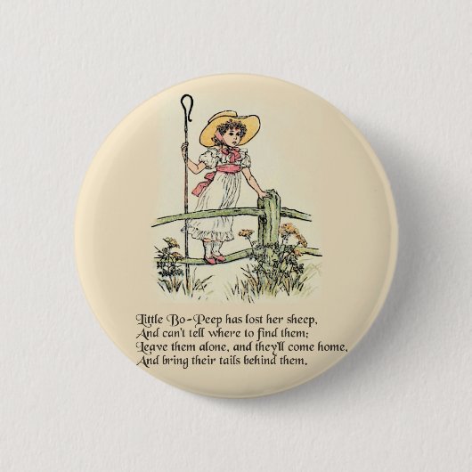 Little Bo Peep Kinderreim Button (Vorderseite)