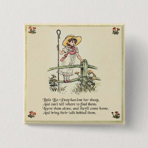 Little Bo Peep Kinderzimmer Rhyme Button
