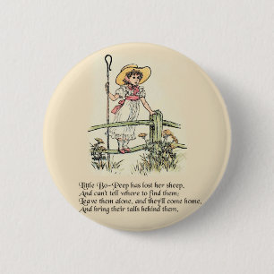 Little Bo Peep Kinderzimmer Rhyme Button