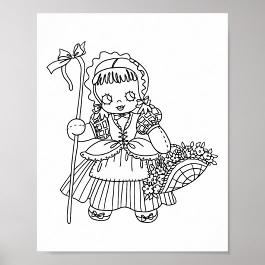 Little Bo PeeP Mutter Gänse Farbseite Poster (Vorne)