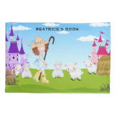 Little Bo Peep Sheep Monogram Kissenbezug (Rückseite-Links)