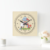 Little Bo Peep Wall Clock Quadratische Wanduhr (Zuhause)