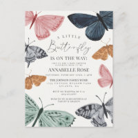 Little Boho Butterfly Girl Babydusche Einladung