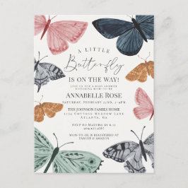 Little Boho Butterfly Girl Babydusche Einladung Postkarte
