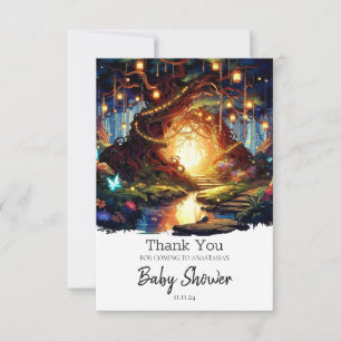 Little Boho Enchanted Forest Baby Shower Dankeskarte