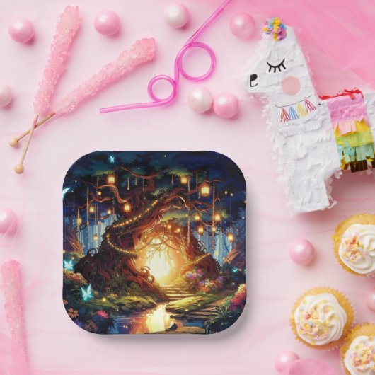 Little Boho Enchanted Forest Baby Shower Pappteller (Party)