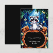 Little Boho Raccoon Geburtstag Dankeskarte (Vorne/Hinten)