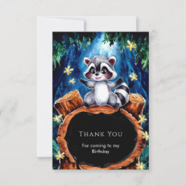 Little Boho Raccoon Geburtstag Dankeskarte