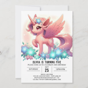Little Boho Unicorn Digital Geburtstag Einladung
