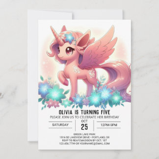 Little Boho Unicorn Digital Geburtstag Einladung