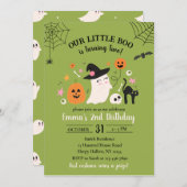 Little Boo 2. Geburtstag Halloween-Party Einladung (Vorne/Hinten)