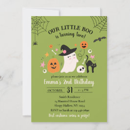 Little Boo 2. Geburtstag Halloween-Party Einladung