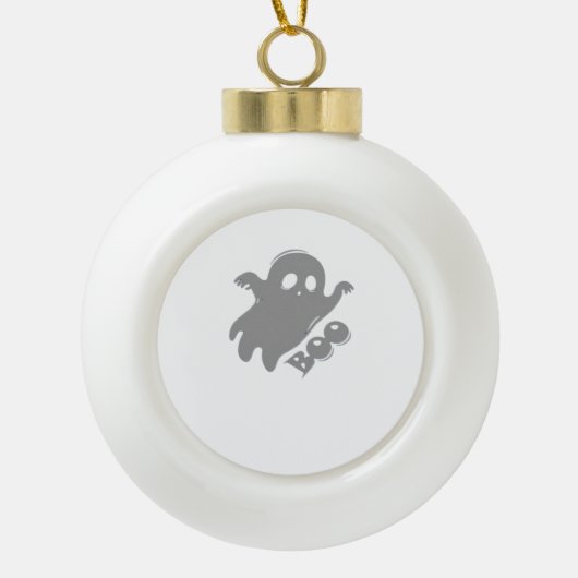 Little Boo Aesthetic Simple Keramik Kugel-Ornament (Vorderseite)