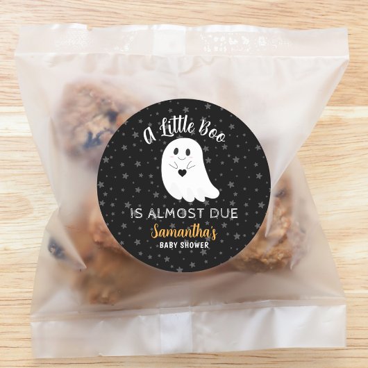 Little Boo Almost Due Ghost Halloween Kinderdusche Runder Aufkleber