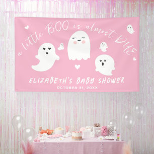 Little Boo Almost Due Girl Halloween Kinderdusche Banner