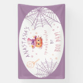 Little boo Almost Due Halloween Baby Girl Geburtst Banner (Vertikal)