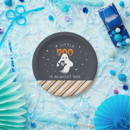 Little Boo Almost Due | Halloween-Kinderdusche Pappteller (Party)