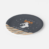 Little Boo Almost Due | Halloween-Kinderdusche Pappteller (Schrägansicht)