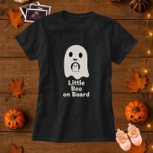 Little Boo an Board Ghost Maternity Halloween T-Shirt