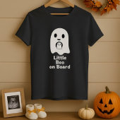 Little Boo an Board Ghost Maternity Halloween T-Shirt