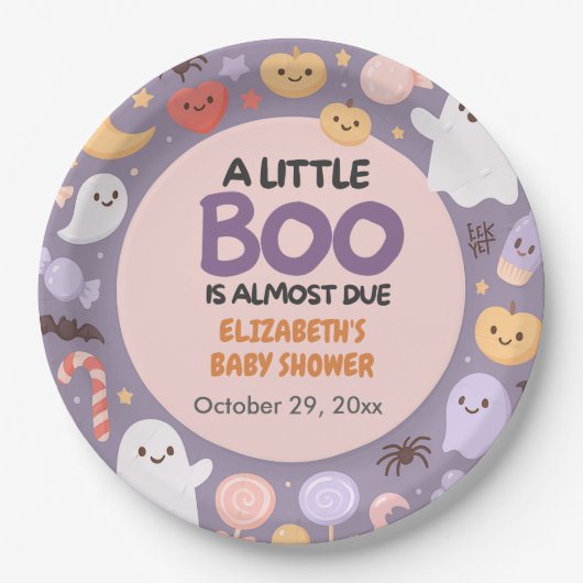 Little Boo Baby Dusche Halloween Pappteller (Vorderseite)