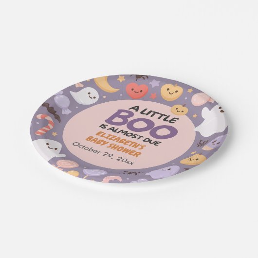 Little Boo Baby Dusche Halloween Pappteller (Schrägansicht)