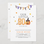 Little Boo Baby Dusche, Halloween Pumpkindusche Einladung (Vorne/Hinten)