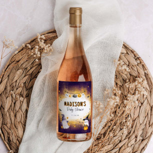 Little Boo Baby Dusche Niedlich Halloween Baby Dus Weinetikett