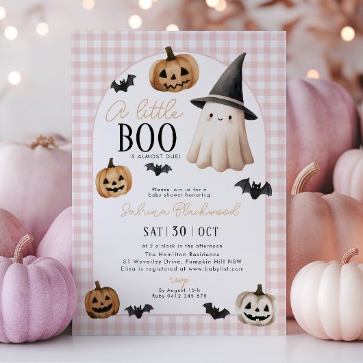 Little Boo Baby Dusche Pink Ghost Pumpkin Einladung