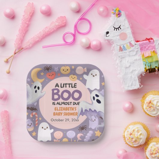 Little Boo Baby Dusche Pumpkin Halloween Pappteller (Party)