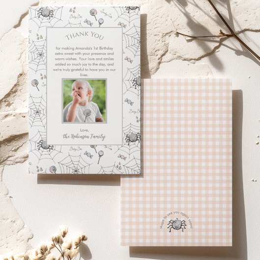 Little Boo Baby Halloween Spiders Danke Karte