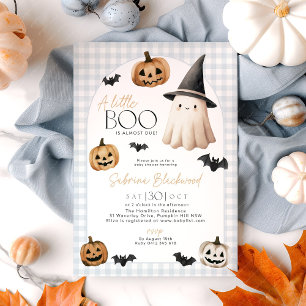 Little Boo Baby Shower Blue Ghost Pumpkin Einladung