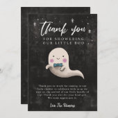 Little Boo Baby Shower Boy Ghost Dankeskarte (Vorne/Hinten)