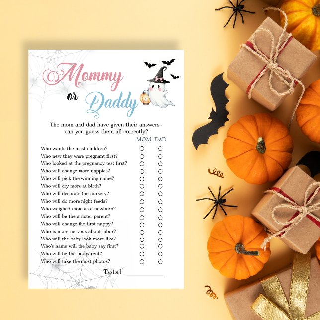 Little Boo Baby Shower Mommy oder Daddy Game Card (Von Creator hochgeladen)