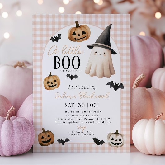 Little Boo Baby Shower Orange Ghost Pumpkin Einladung
